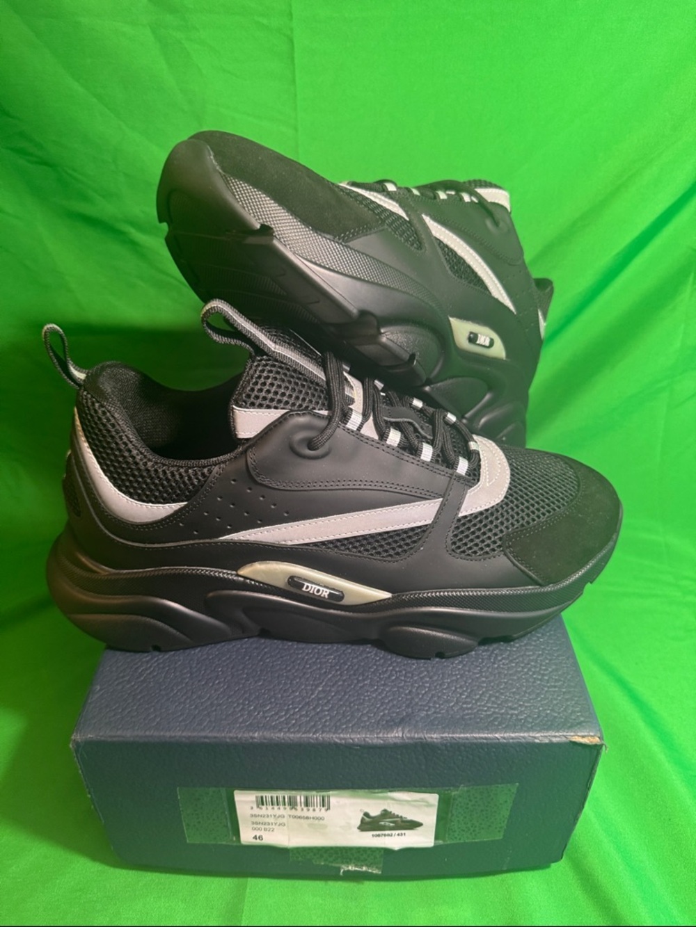 New! Dior B22 "Black Reflective" sneakers.